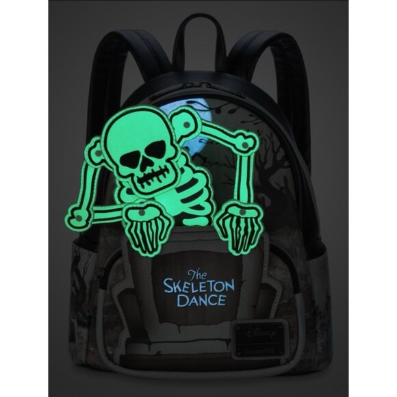 Loungefly Disney The Skeleton Dance GITD Mini Backpack Silly Symphony BNWT - Picture 1 of 5